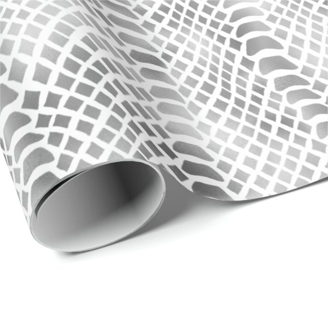 Silver Snake Print  Wrapping Paper (Roll Corner)