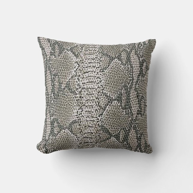 Silver Snake Skin Reversible Pillow (Front)