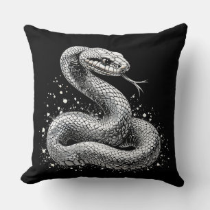 Silver snake throw pillow