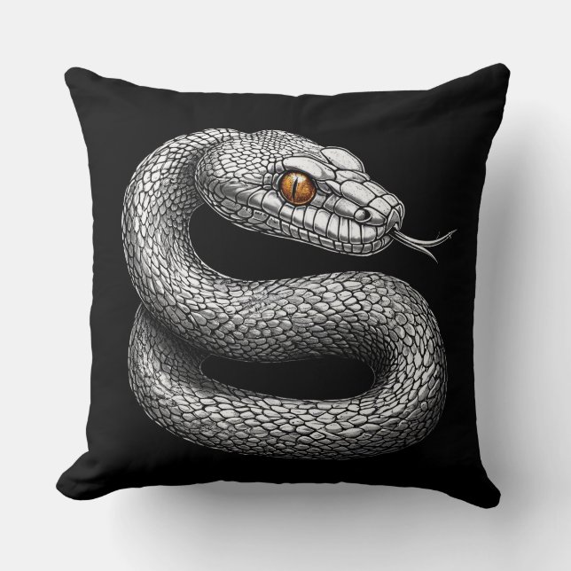 Silver snake throw pillow (Front)