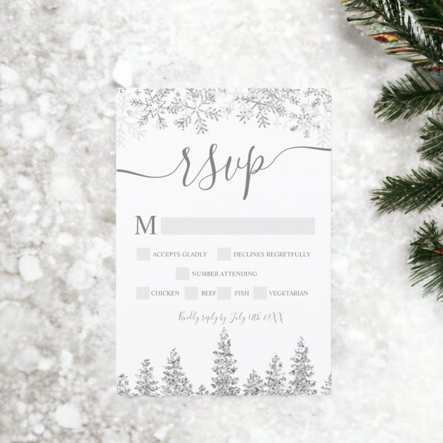 Silver snow pine navy Christmas winter rsvp (Silver snow pine navy Christmas winter rsvp)