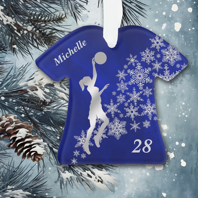 Silver Snowflake Basketball Player Ornament (Creator Uploaded)