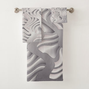 silver snowflake bath towel set