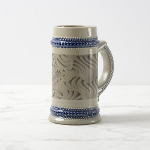 silver snowflake beer stein