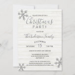 Silver Snowflake Chic Modern Christmas Party<br><div class="desc">Design your own Christmas party invitations with this chic modern silver snowflake invite template. A mix of fonts in black and silvery grey lends a fresh feel to these holiday party invites and the text is easy to customize. "Christmas" and your name are in a stylized handwritten font in soft...</div>