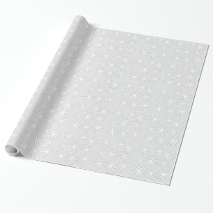 Silver Snowflake Christmas Holiday Print Wrapping Paper