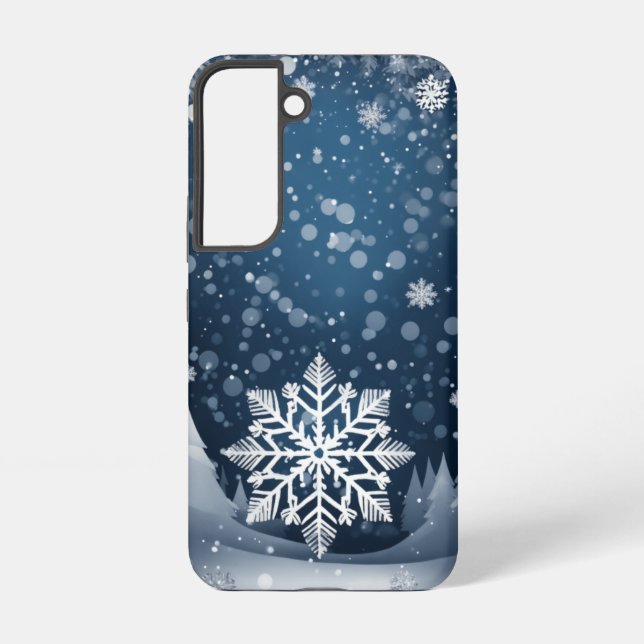 Silver Snowflake Elegance Samsung Galaxy S22 Case (Back)