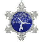 Silver Snowflake Gymnast on Blue