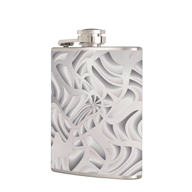 silver snowflake hip flask (Left)