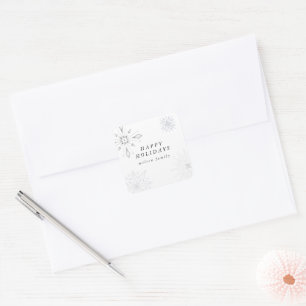 Silver Snowflake Holiday Envelope Seal