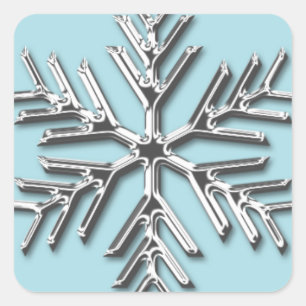 Silver Snowflake Holiday Envelope Seal Sticker