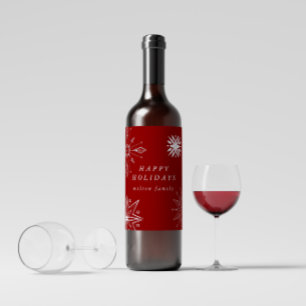 Silver Snowflake Holiday Wine Label