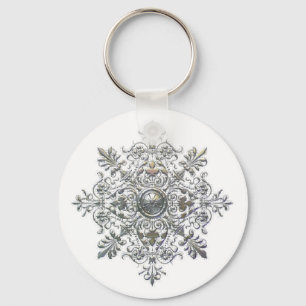 Silver Snowflake Keychain