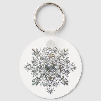 Silver Snowflake Keychain