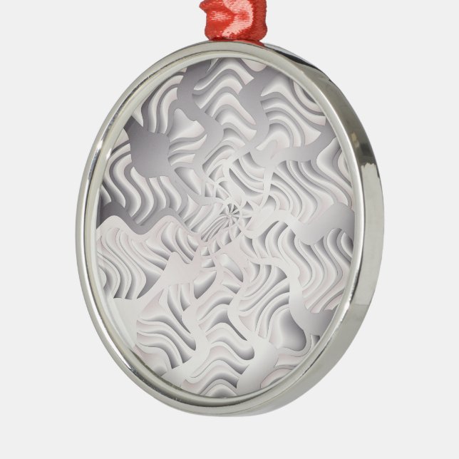 silver snowflake metal ornament (Left)