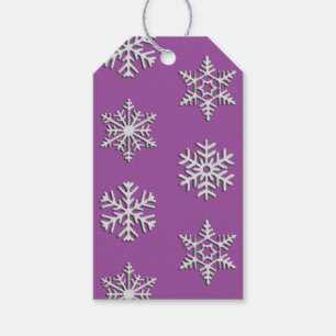 Silver snowflake print, Customizable Background Gift Tags