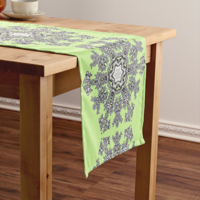 Silver Snowflake Short Table Runner (In Situ)
