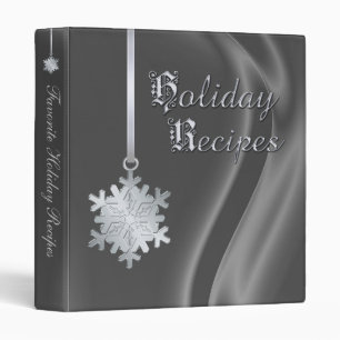 Silver Snowflake Silver Silk Holiday Recipe Binder
