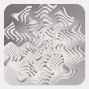 silver snowflake square sticker