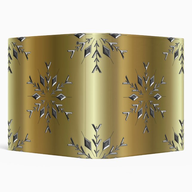 Silver Snowflake Stars on Gold Binder (Background)