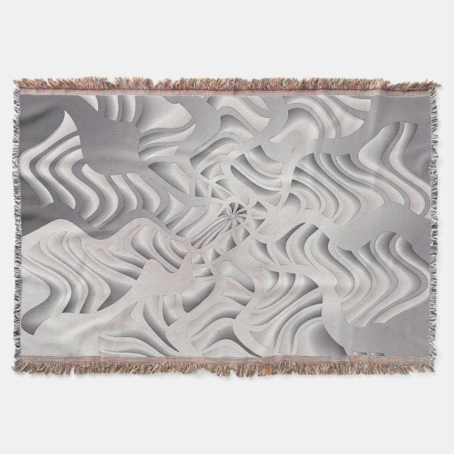silver snowflake throw blanket (Front)