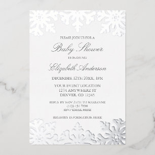 Silver Snowflake Winter Baby Shower