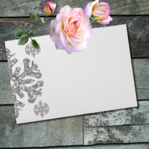 Silver Snowflake Winter Sweet Sixteen Envelope