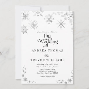 Silver Snowflake   Winter Wedding Invitations
