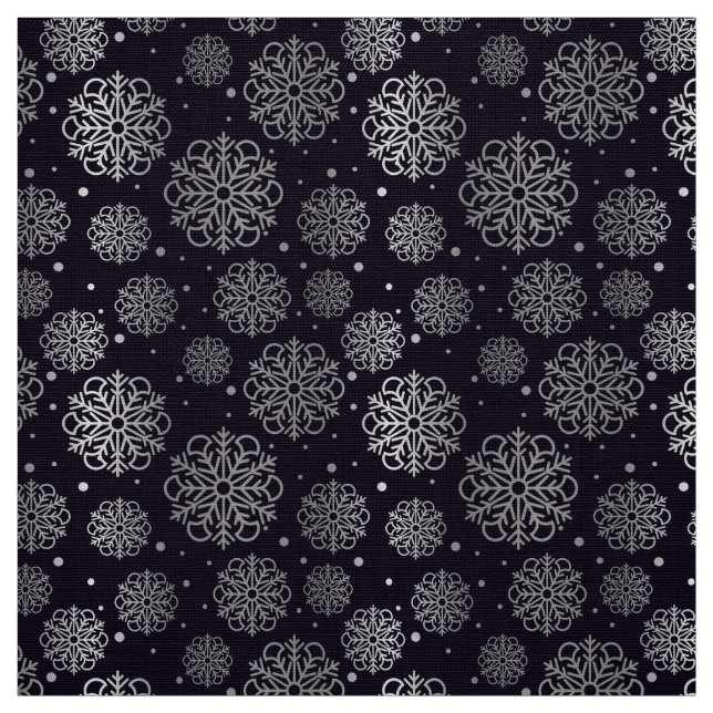 Silver snowflake with fish scales pattern fabric (Swatch)