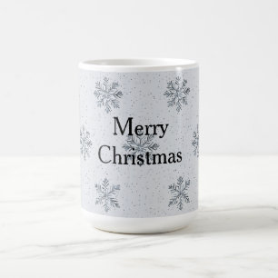 Silver Snowflakes Christmas Coffee Mug