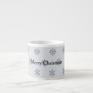Silver Snowflakes Christmas Espresso Cup