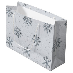 Silver Snowflakes Christmas  Large Gift Bag