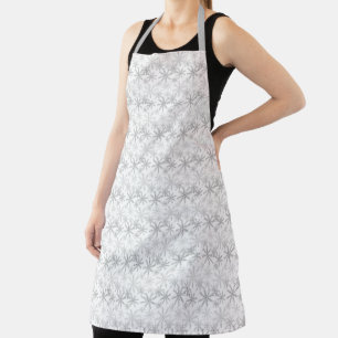 Silver Snowflakes Christmas Sparkly  Apron