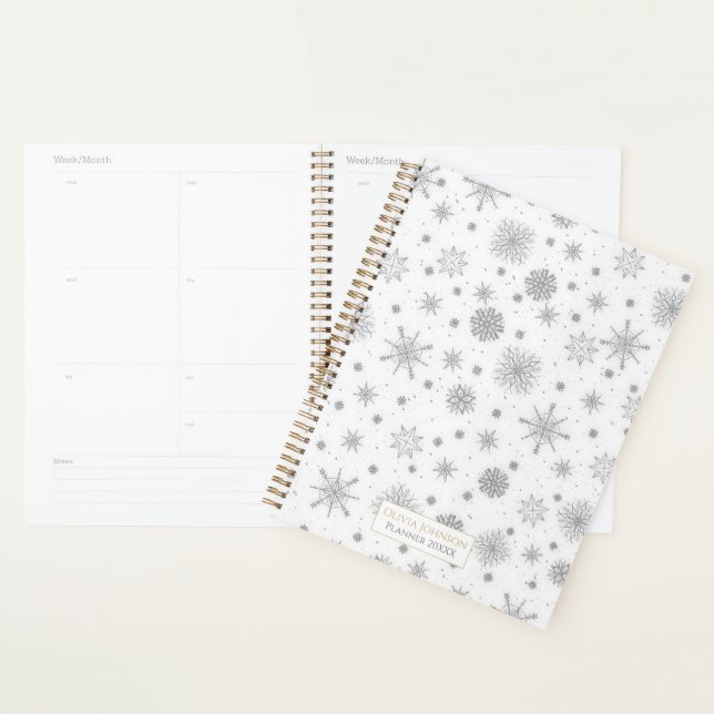 Silver Snowflakes Design blanc (Devant avec enveloppe)
