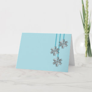 Silver Snowflakes Holiday Christmas Xmas Blank Card