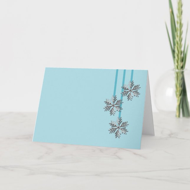 Silver Snowflakes Holiday Christmas Xmas Blank Card (Front)