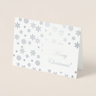Silver Snowflakes Merry Christmas! Foil Card