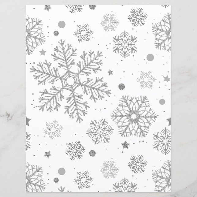 Silver snowflakes on white (Front)