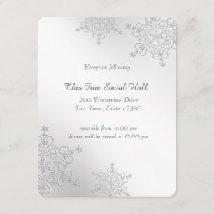 Silver Snowflakes Reception Enclosure Card