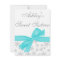 Silver Snowflakes Teal Bow Sweet 16 Invitations