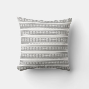 Silver Snowflakes Throw Pillow
