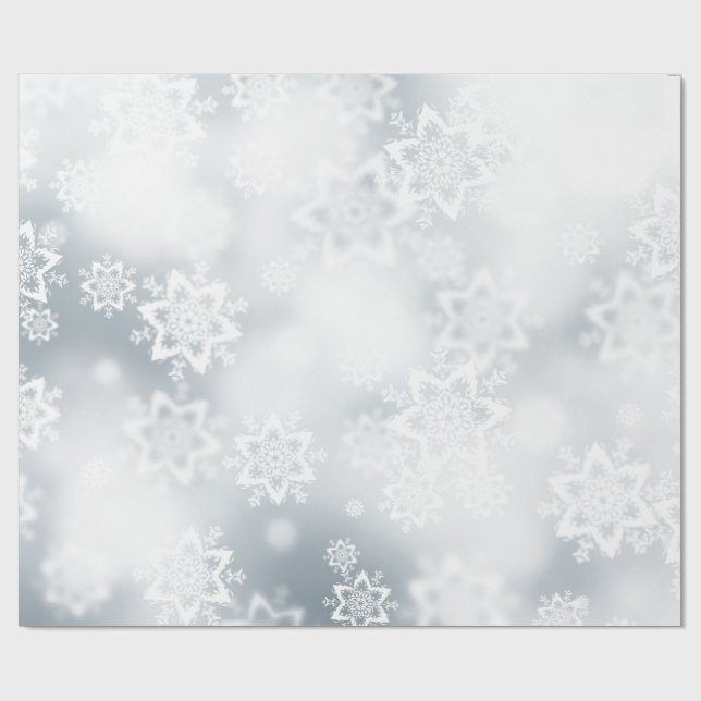 Silver Snowflakes Wrapping Paper (Flat)