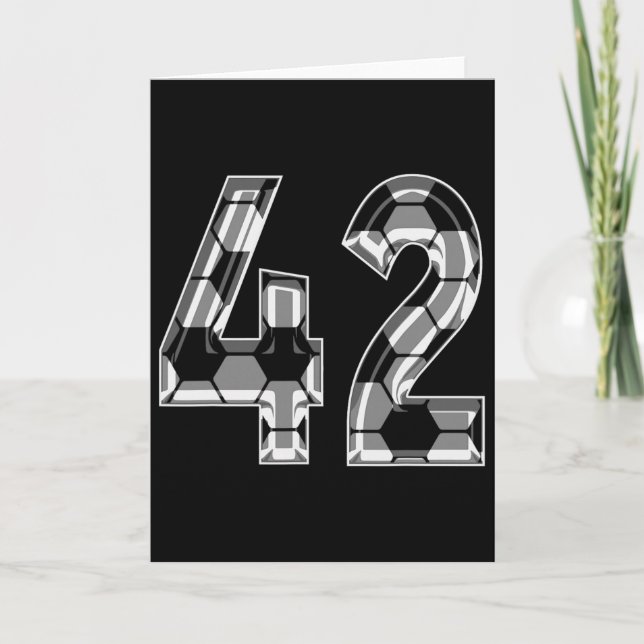 Silver Soccer Pattern Number 42 Jersey Player Unif Card (Front)