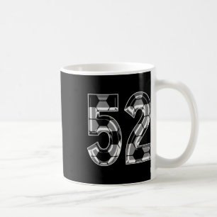 Silver Soccer Pattern Number 52 Jersey Player Unif Coffee Mug