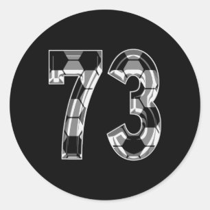 Silver Soccer Pattern Number 73 Jersey Player Unif Classic Round Sticker