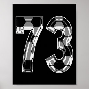Silver Soccer Pattern Number 73 Jersey Player Unif Poster