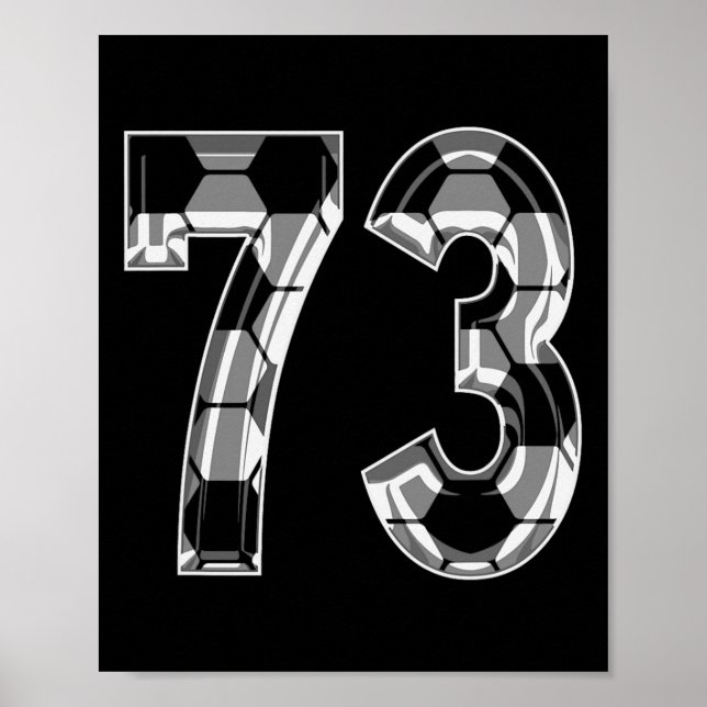 Silver Soccer Pattern Number 73 Jersey Player Unif Poster (Front)