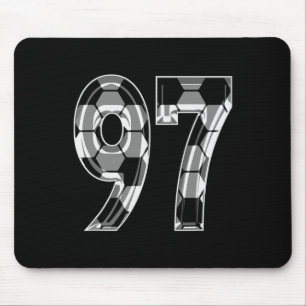 Silver Soccer Pattern Number 97 Jersey Player Unif Mouse Pad