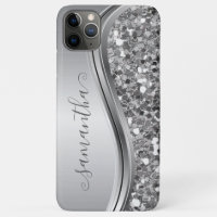 Silver Sparkle Bling Handwritten Personalized