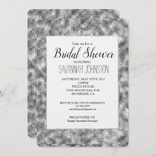 Silver Sparkle Bridal Shower Invitation
